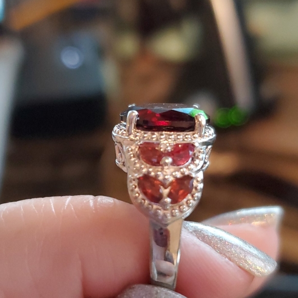 d'joy  Jewelry  Djoy 925 Sterling Silver Garnet Ring Size 6  Poshmark